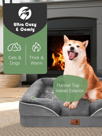 Spotted Play Orthopedic Dog Bed with Sides - Grey / 28.0"L x 23.0"W x 6.5"Th - image 2