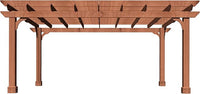 MUPATER 12x14 FT Wooden Pergola, Cedar Pergola Kit with Roof, Outdoor Garden Shelter for Backyard, Deck, Lawn, Pool, Natural