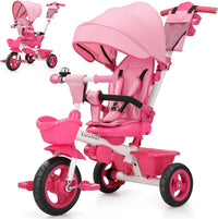 EOOWOY 7 in 1 Toddler Tricycle - Pink