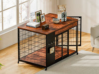 38in Dog Crate Furniture - Dog Crate With DIY Frame, Sliding Door Indoor Kennel, Wooden Dog Cage End Table, For Medium-L
