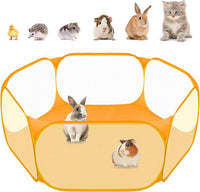 Small Animal Playpen, Pop-Up Portable Play Yard for Guinea Pigs - Orange