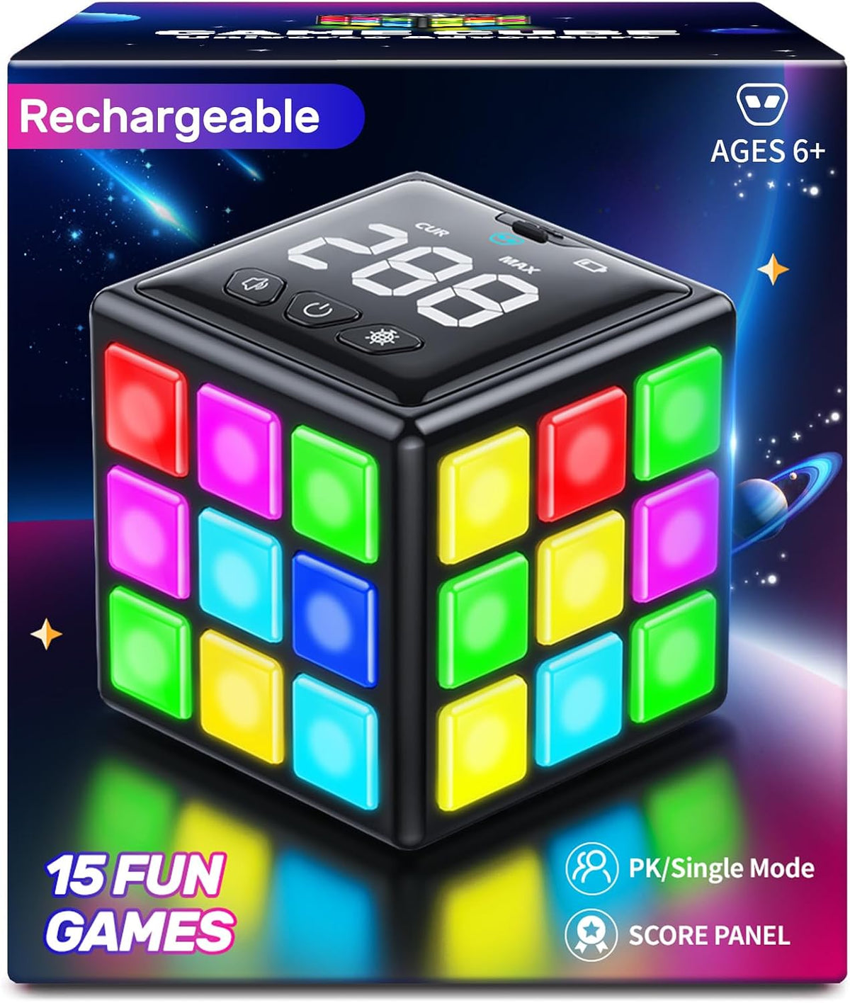 Niufunmal Rechargeable Puzzle Cube with Games