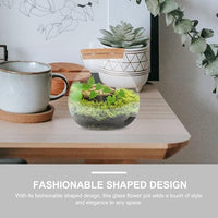 Fish Bowl with LED Light - Small Betta Fish Tank with LED Lighting and Lid Glass Fish Bowl Small Aquarium for DIY Landscape