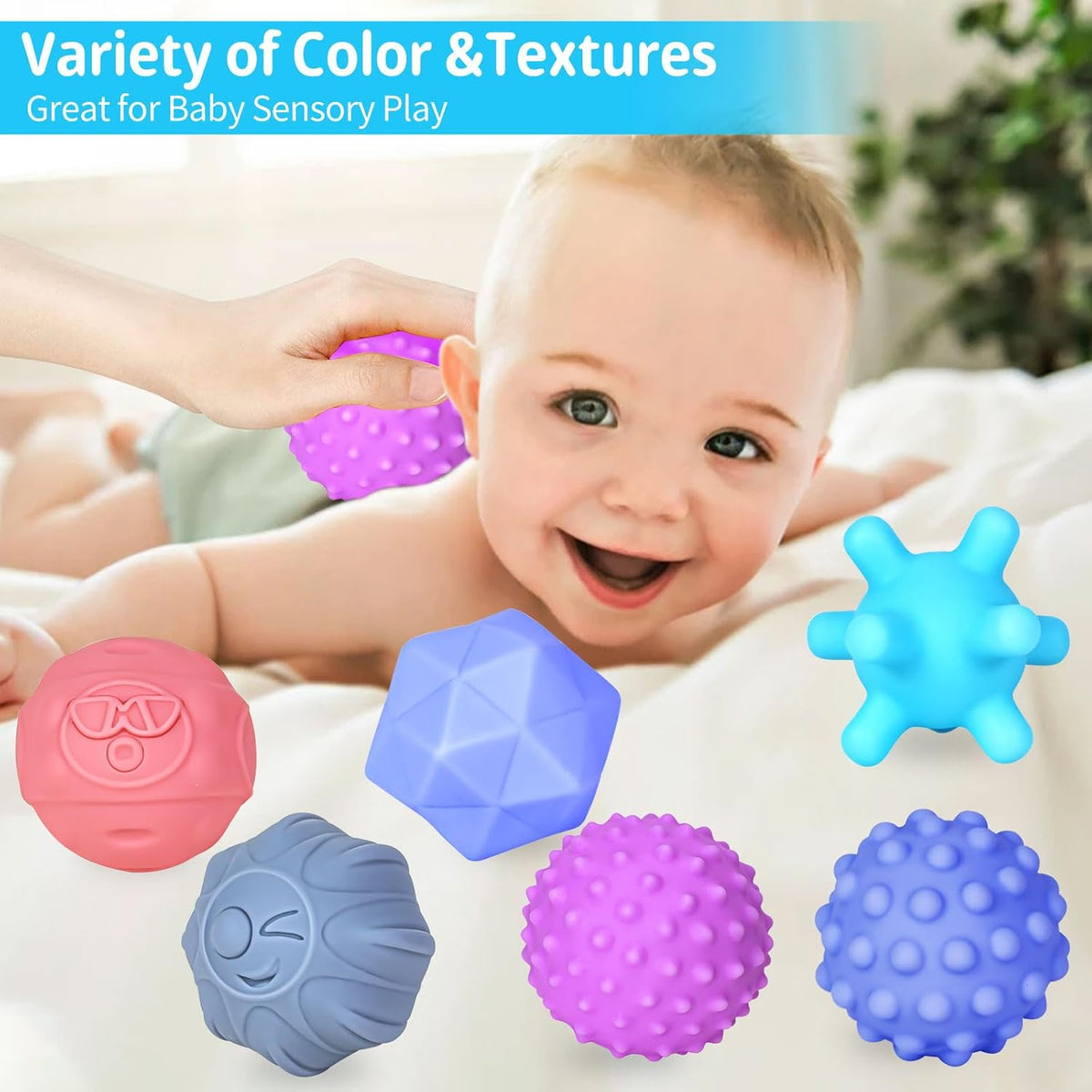 6 Pack Sensory Balls for Toddlers 1-3 - 12 Pack - image 2