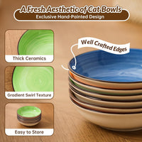 Colorful Ceramic Cat Bowls Set - image 3