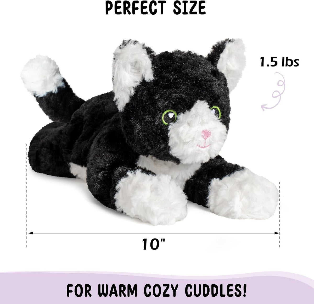 Bunny Microwavable & Weighted Stuffed Animals - Tuxedo Cat (Lying Down) - image 2
