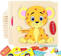 Wooden 3D Stevvex Modern Interesting Baby Learning Puzzles for Children Cartoon Animal Fruit Puzzles Intelligence Kids Children Educational Toy - BIG FRENCHIES