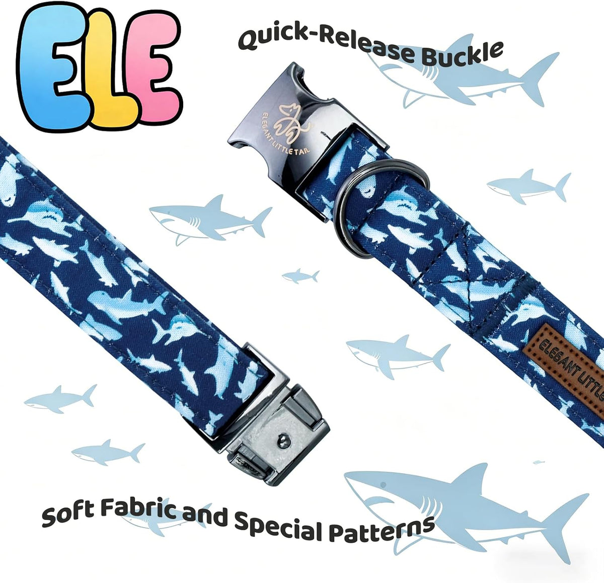 Elegant little tail Fall Dog Collar - Shark / Large (Pack of 1) - image 4
