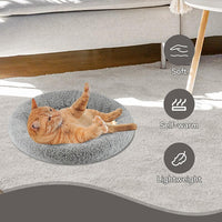 Enjoying Cat Mat Bed 16" x 22" Pet Bed with Pillow Around for Dogs - Small(Round) - image 2