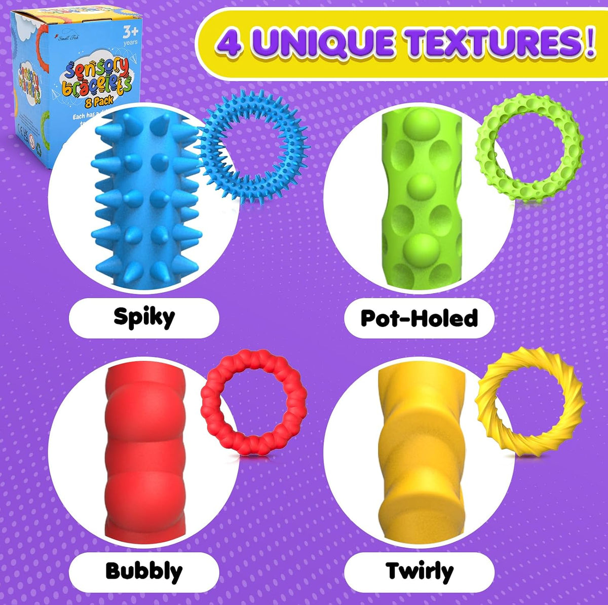 Sensory Toys Fidget Prizes for Kids Adults 4 Pack Stretchy - 8 Pack / 8 - image 4