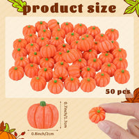 JUNEBRUSHS 50 Pcs Mini Pumpkins Fake Pumpkins Artificial Pumpkins - Pumpkin Style - image 2