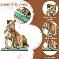 FYSUIMU woodland animal table centerpieces, 12 painted wooden signs standing in matching bases - view 7