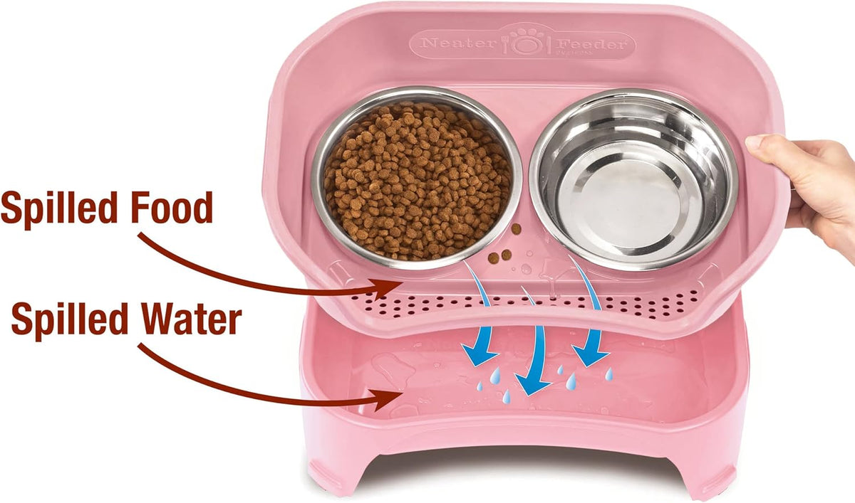 Neater Feeder Express Mess Proof Dog Bowls Elevated for Small Breeds - Medium to Large w/ Standard Bowls / Pink - image 3