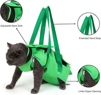 HDKUW Cat Grooming Bag,Foldable Travel Carrier for Cats,Anti-Bite Anti-Scratch Cat Grooming Restraint Bag,Pet Carrier for Administering Eye Drops,Ear Cleaner,Clipping Nails Green S
