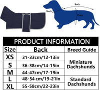 Dachshund Sweaters, Dachshund Coat Perfect Dog Winter Coat with Padded Fleece Lining - Large / Navy - image 2