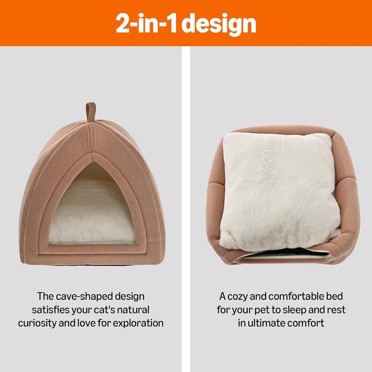 Amazon Basics Cat Bed Cave - Pink / S-15"×15"×15" - image 2