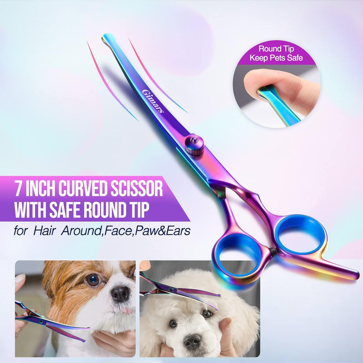 Gimars Titanium Coated Professional 6 in 1 4CR Stainless Steel Dog - Purple 5 in 1 - image 4
