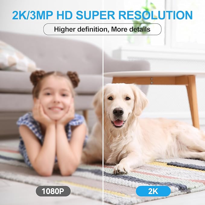 Security Camera Indoor,Wi-Fi &Two-Way Audio,Indoor Camera for Home,Baby/Dog/Cat/Pet Camera with Phone app,Night Vision,Motion Tracking, Compatible with Alexa (Blue)
