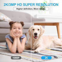 Indoor Camera, Cameras for Home Security,Home Cameras Indoor for Baby&Pet Monitoring,Night Vision,Smart Motion Tracking, Pan360° & Tilt 180°, 3MP Wi-Fi Two-Way Audio （Pink