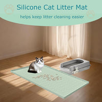 Cat Litter Mat, Silicone Large Cat Litter Trapping Mat for Litter Box - 31x22 in, Waterproof & Non-Slip, Durable & Easy Clean, Green