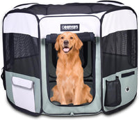 JESPET 61" Pet Dog Playpens - Shale Green / 61x61x30 Inch (Pack of 1)