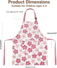 Kids Apron for Boys and Girls Aged 3-6 100% Cotton Blue WQHM – Fun for Kids & Family - Pink 1-pack Apron - image 3