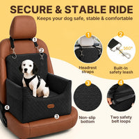 ALL GOOD PET SUPPLIES Dog Car Seat for Small/Medium Dogs Under – Essentials for Dogs - Black - image 2