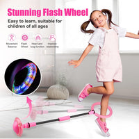 Ankle Skip Ball for Kids, Portable Foldable Flash Wheel Skip Ball Toy – Fun for Kids & Family - Pink - image 3