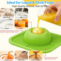 Slow Feeder Dog Bowls & Lick Mat for Liquid and Thick Treat - Medium / Green - image 3