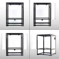 REPTI ZOO Reptile Glass Terrarium, 18" x 18" x 24" Knock-Down Reptile Habitat Tank with Double Hinge Door & Top Screen Ventilation and Side Mesh Ventilation, 30 Gallon Large Reptile Terrarium