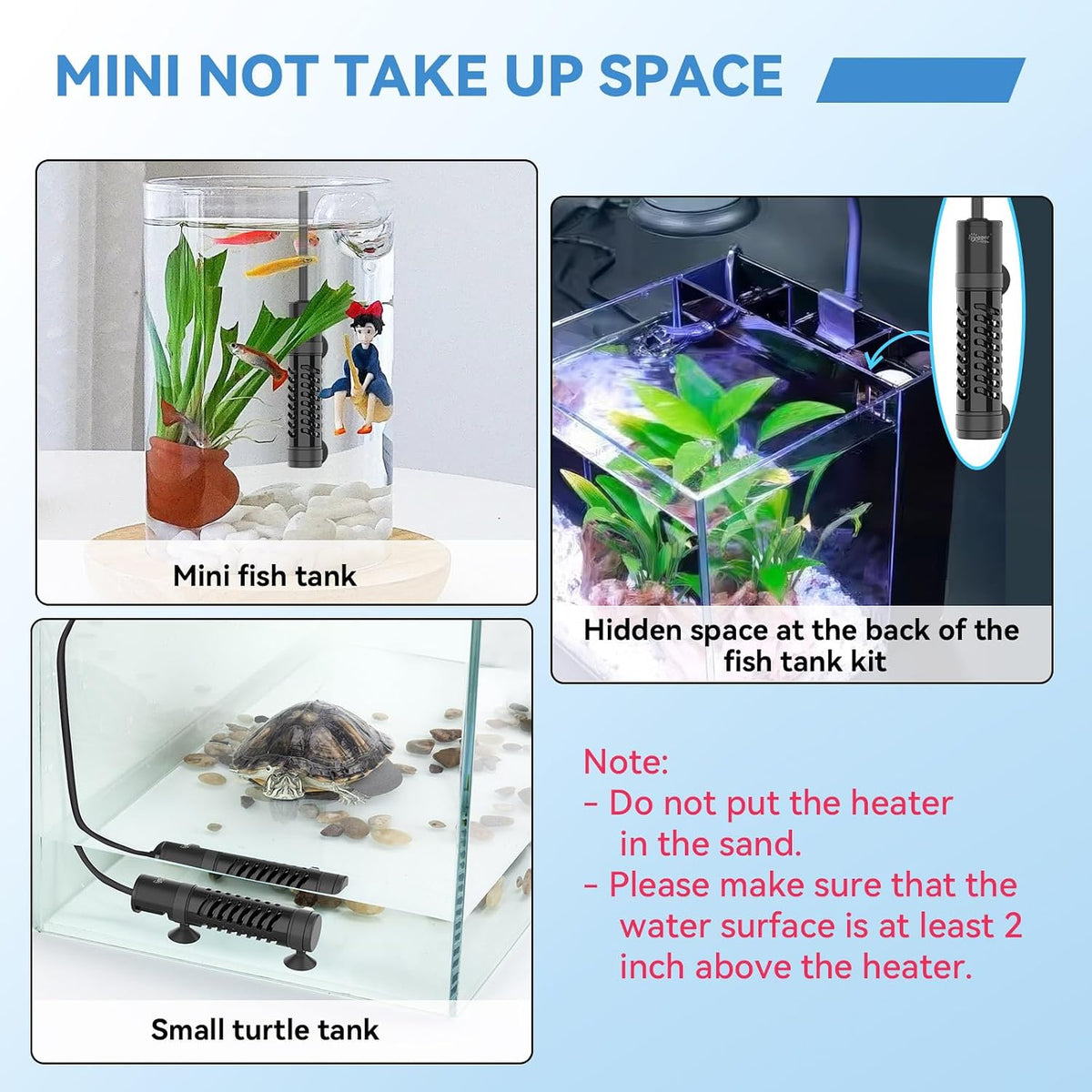hygger 15W ceramic submersible aquarium heater with external digital controller - view 4
