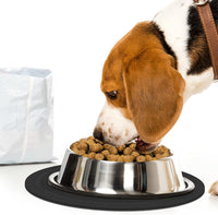 3 Pieces Silicone Pet Food Mat Feeding Mat for Dog and Cat Bowl - Blue, Gray, Black / 7.1 Inch - image 4