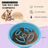 AVERYDAY Slow Feeder Dog Bowls for Large Breed - Slow Feeder Blue / 1.5 Cup - Fit 6.4-6.7'' Feeder Holes - image 3