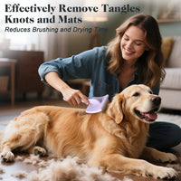 2PCS Slicker Brush for Dogs & Pet Comb - Light Purple / Large - image 2