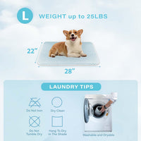 MICROCOSMOS Dog Sleeping Pad & Pet Cooling Mat - 28" x 22" / BlueWhite - image 3