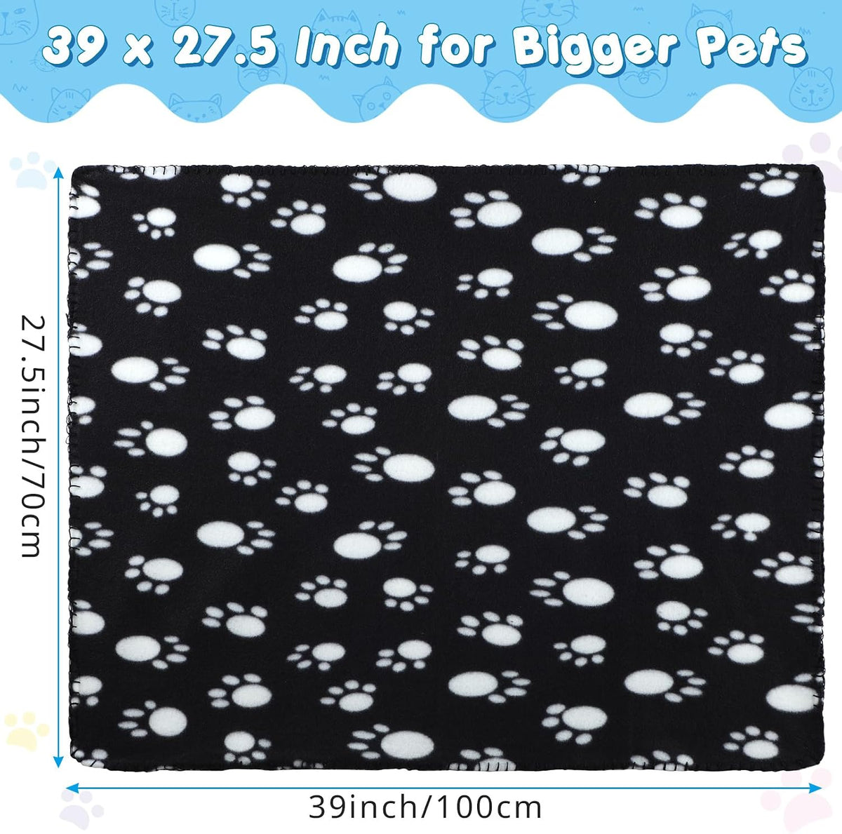 Eccliy 20 Pcs Puppy Blanket Fleece Pet Dog Throw - Paw / 39 x 28 Inch - image 2