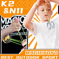 MAGICYOYO N11 Metal Yoyo Professional Responsive & Unresponsive Trick - N11 Blak Golden+K2 Crystal - image 3