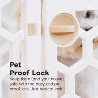 IRIS USA 4-Panel Dog Playpen, Pet Enclosure - 4 Panel - 24" H / Honey Comb White - image 4