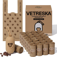 VETRESKA Dog Poop Bags with Handles 240 Count - Coffee / 1 Count (Pack of 450)
