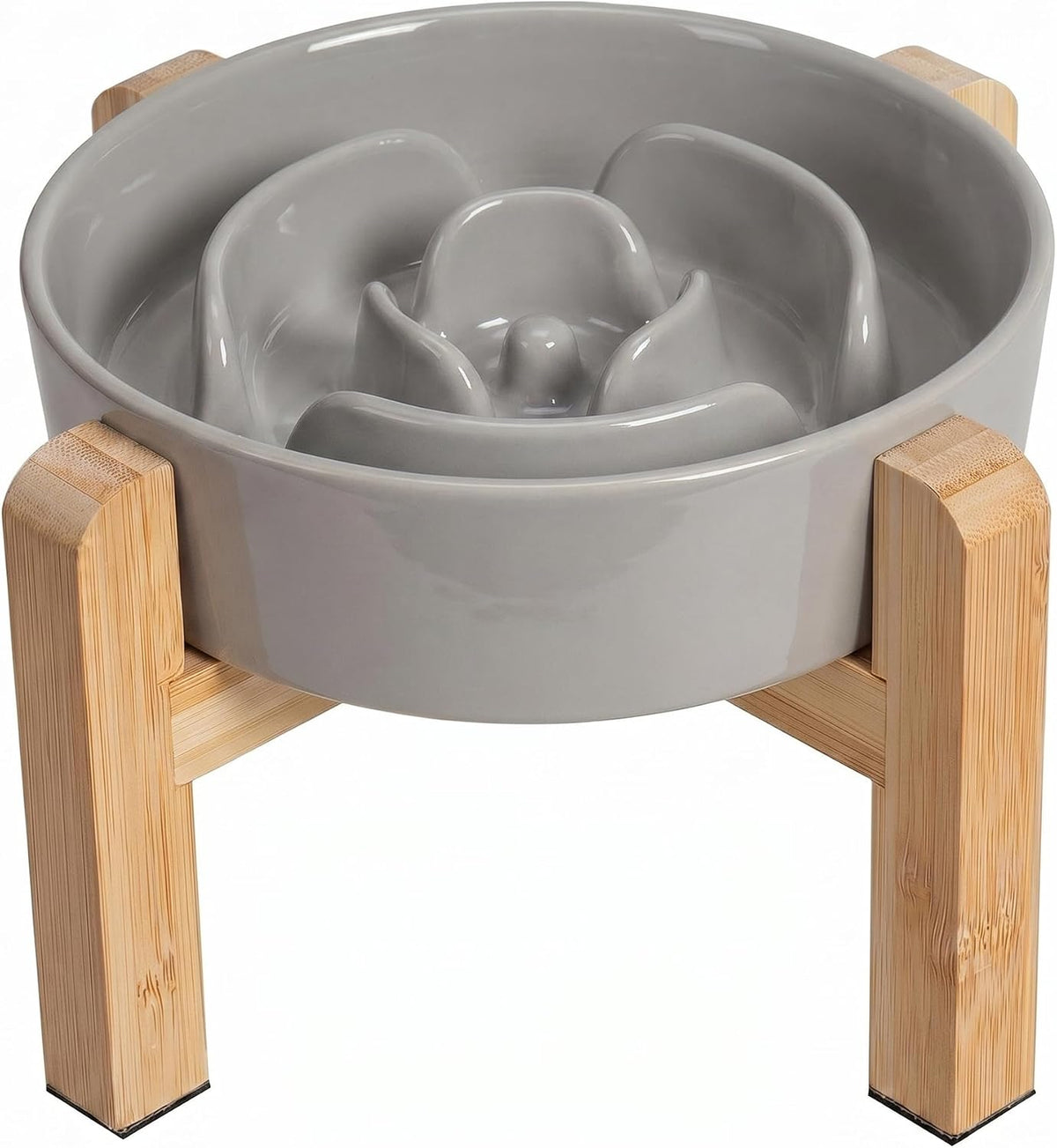 Elevated Slow Feeder Dog Bowl - Grey / 1.5 Cups