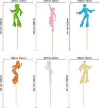 Gyufise 24Pcs Dance King Cupcake Toppers Glitter Jazz Dancers Happy - Multi - image 2