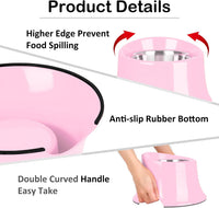 Tilted Elevated Dog Bowls Non-Slip & Non-Spill Pet Feeder - M/2 Cup / Pink - image 4