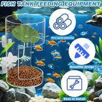 2Pcs Aquarium Fish Feeder Feeding Tray with Suction Cup - 4.Transparent - image 3