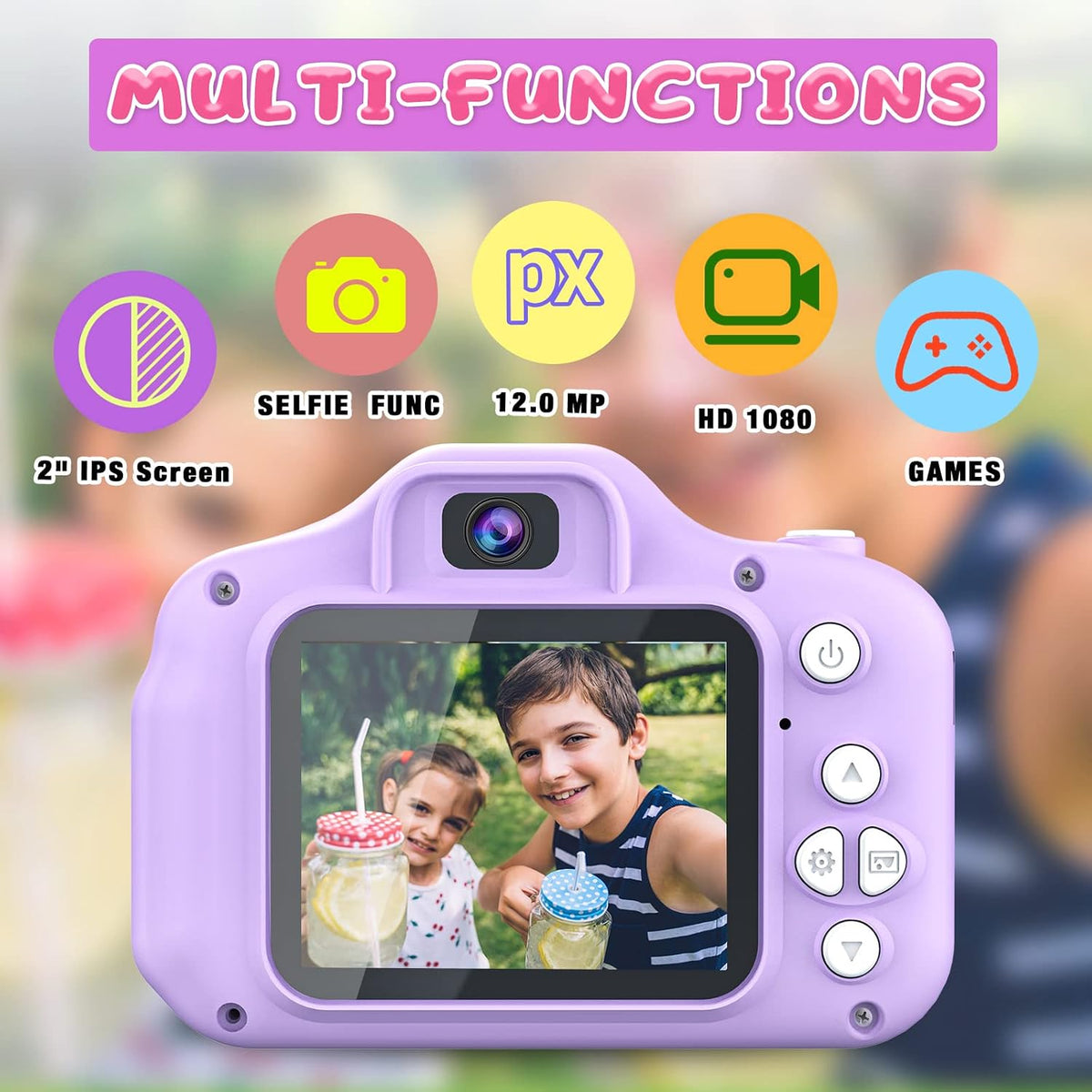 Dylanto Upgrade Kids Selfie Camera - Purple - image 2