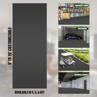 SEAL 4 x 6 Ft Premium Garage Floor Mat, Solid 2.8mm Thickened Black Commercial Grade Heavy Duty Parking Mat for Garage Floor, Golf Cart, Water/Stain Resistant Floor Runner (Embossed Diamond Plate)
