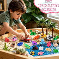 JOICEE 24Pcs 3D Printed Dinosaur Animals Mini Dinosaur Toys – Fun for Kids & Family - Pink - image 3
