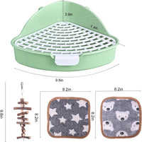 RUBYHOME Triangle Potty Trainer Corner Litter Bedding Box Pet Pan - Green - image 2