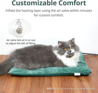 Outdoor Cat Heating Pad, 15.7" x 11.8", 30W, Grey – Essentials for Cats - Green / 19.7"L x 15.7"W - image 3