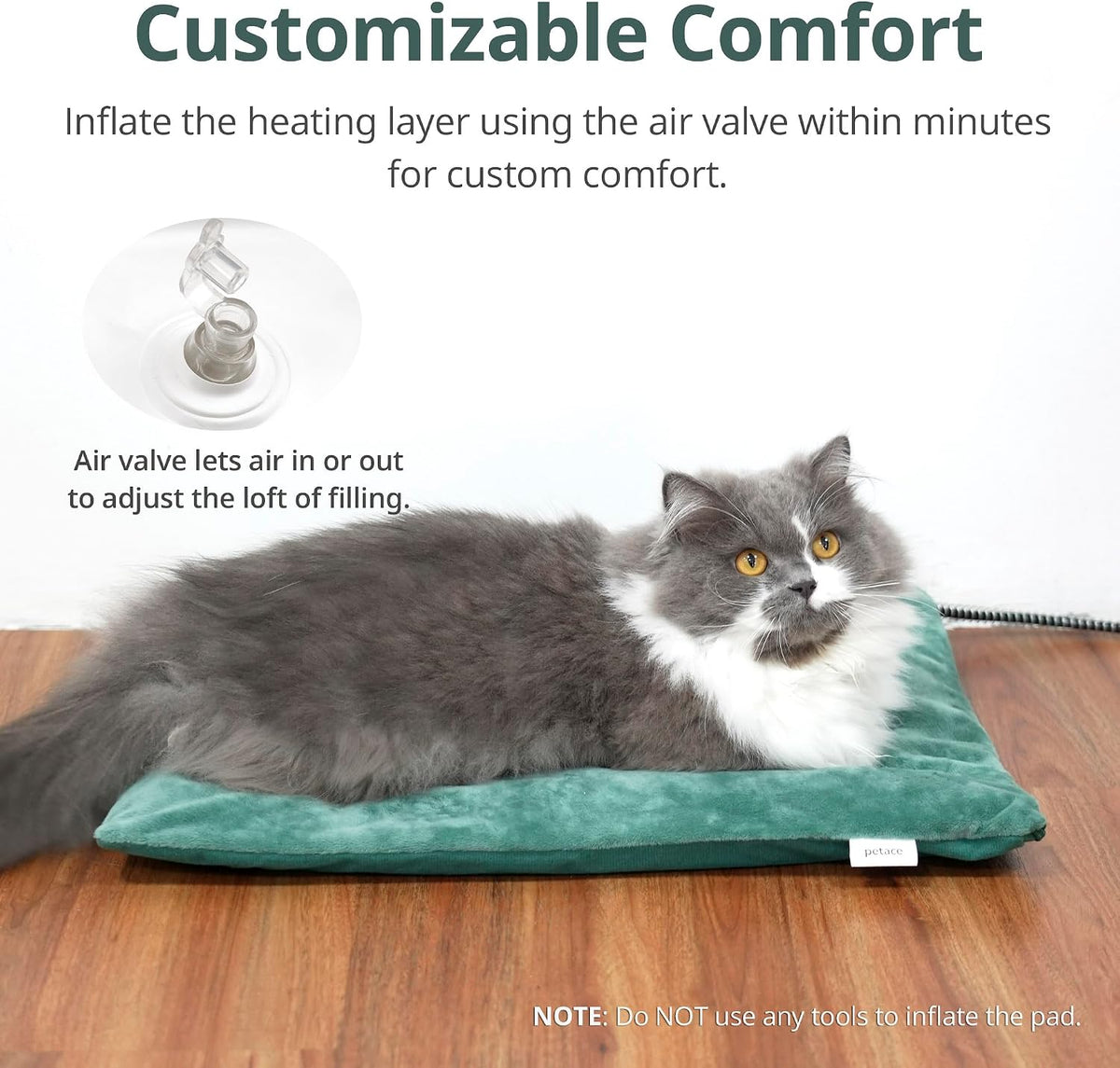 Outdoor Cat Heating Pad, 15.7" x 11.8", 30W, Grey – Essentials for Cats - Green / 19.7"L x 15.7"W - image 3