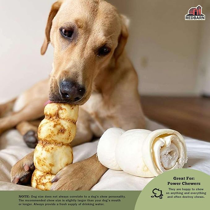 Redbarn Pet Products All-Natural Small/Medium Beef Cheek Rolls for Dogs, Chicken & Carrot Glazed - Single Ingredient Grain-Free Chew Treat Naturally Rich in Collagen - 5 Pack - Packaging May Vary